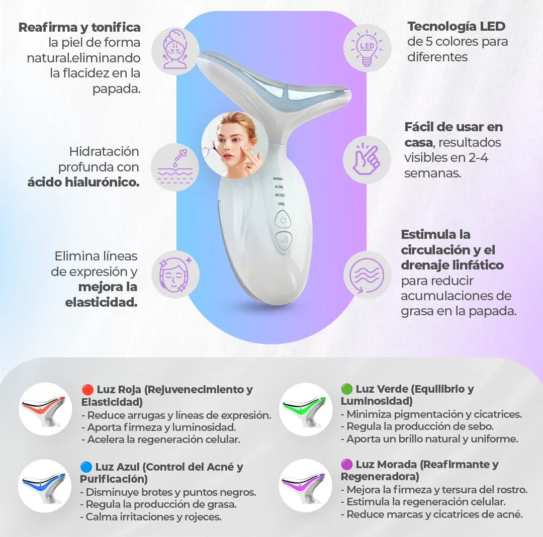 LIFTING PRO™️:Masajeador Facial Rejuvenecedor con Tecnología LED