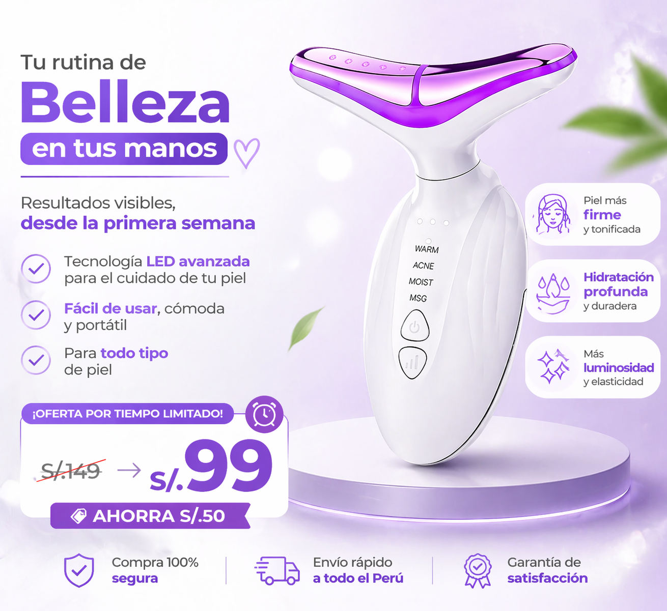 LIFTING PRO™️:Masajeador Facial Rejuvenecedor con Tecnología LED