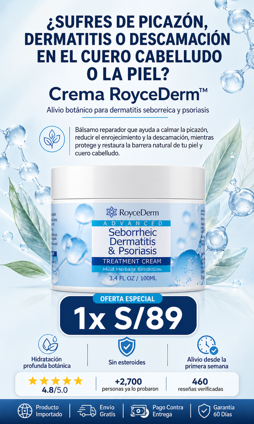 ROYCEDERM™️: DESASTE DE LA CASPA,DERMATITIS Y PSORIASIS