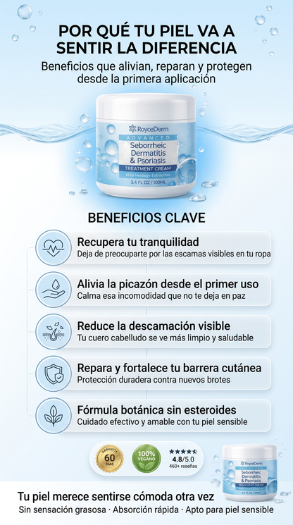 ROYCEDERM™️: DESASTE DE LA CASPA,DERMATITIS Y PSORIASIS