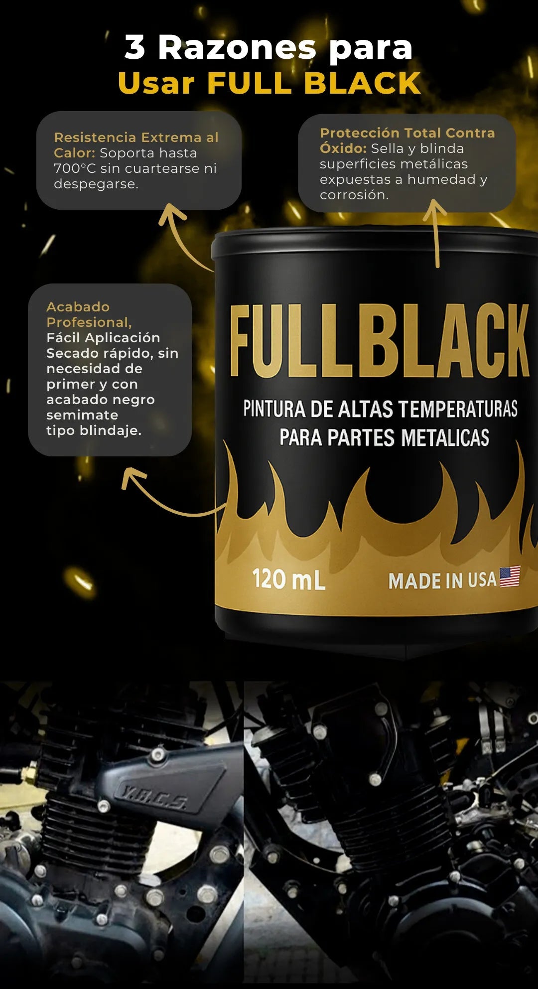 FullBlack™-Protege, Restaura y Revive los Metales de tu Vehículo – El Pintado Perfecto contra el Oxido
